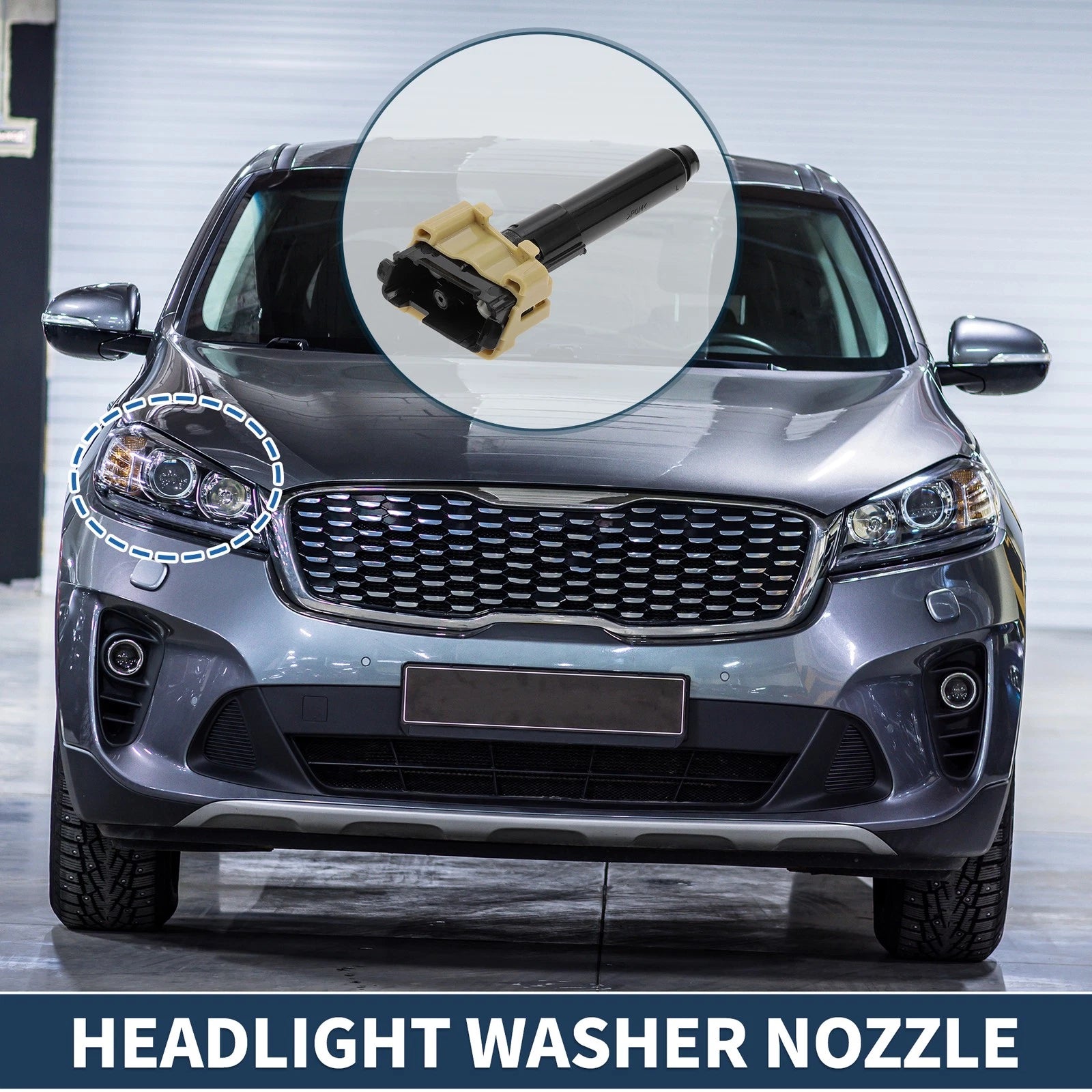 Front Passenger Side Headlight Washer Nozzle for Mazda 3 (2014–2016) No.BHT45182X
