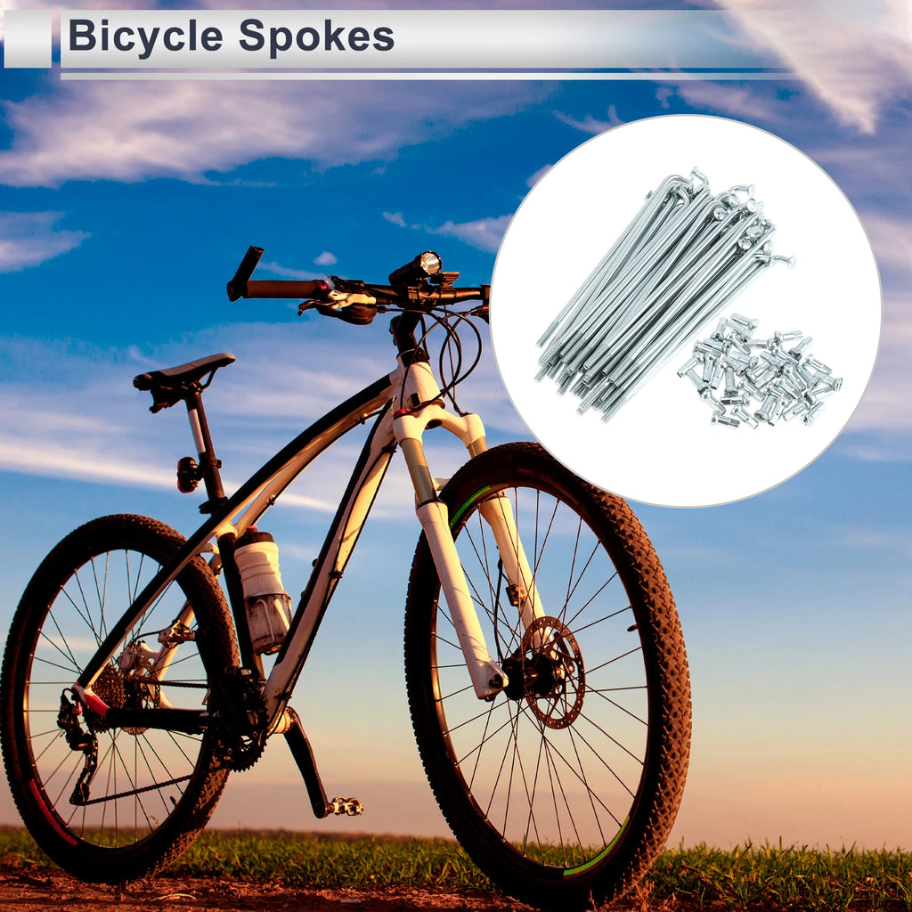 Bicycle Spokes Nipple Replacement Set 80mm for 12G Carbon Steel (—)