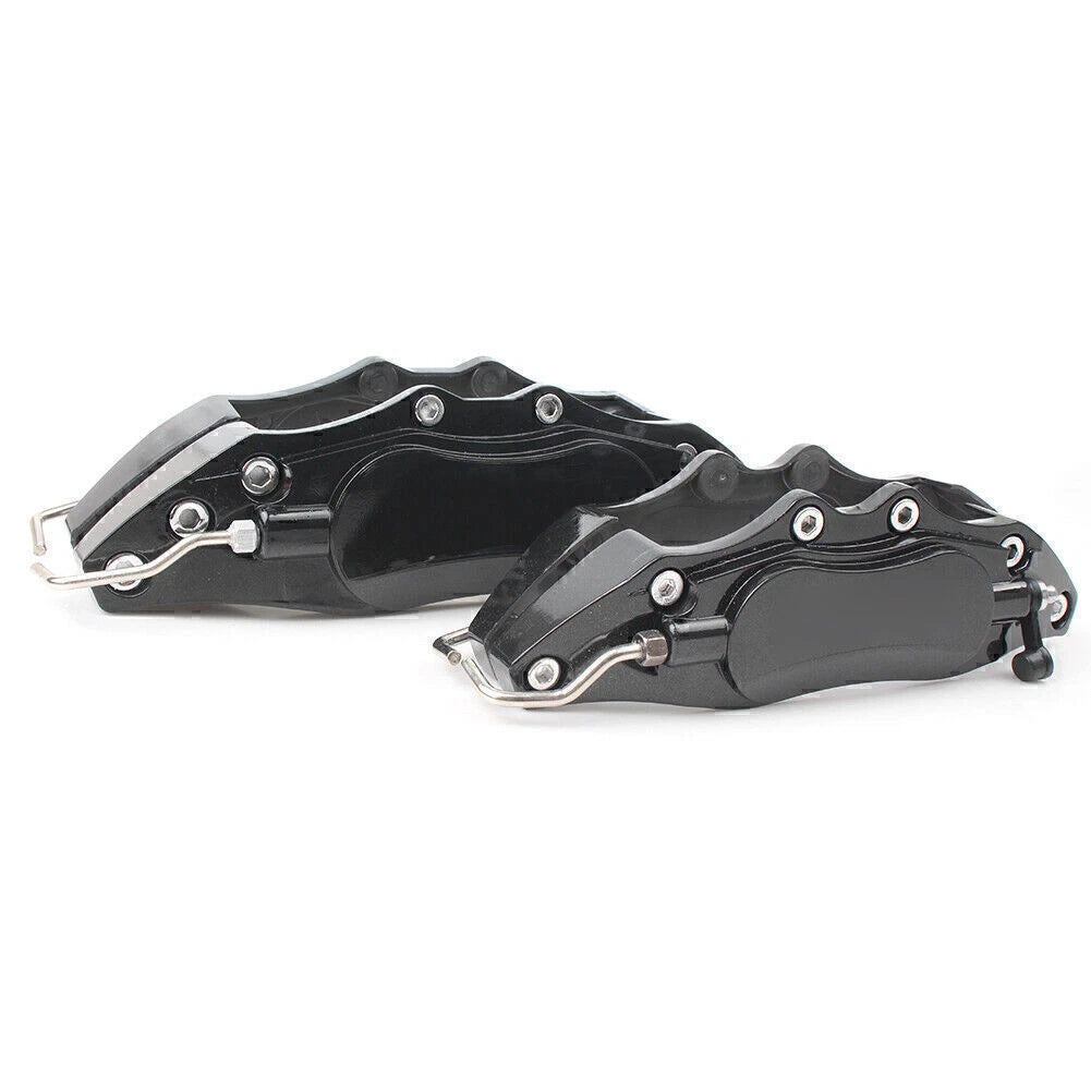 Set of 4 3D Metal Brake Caliper Covers Universal Front & Rear Black