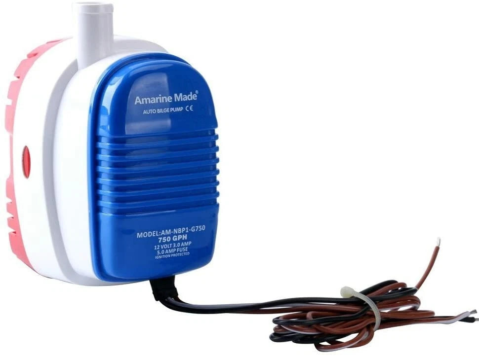 12V 750GPH Submersible Bilge Pump for Boat (Auto, Float Switch, 3/4 Inch Outlet)