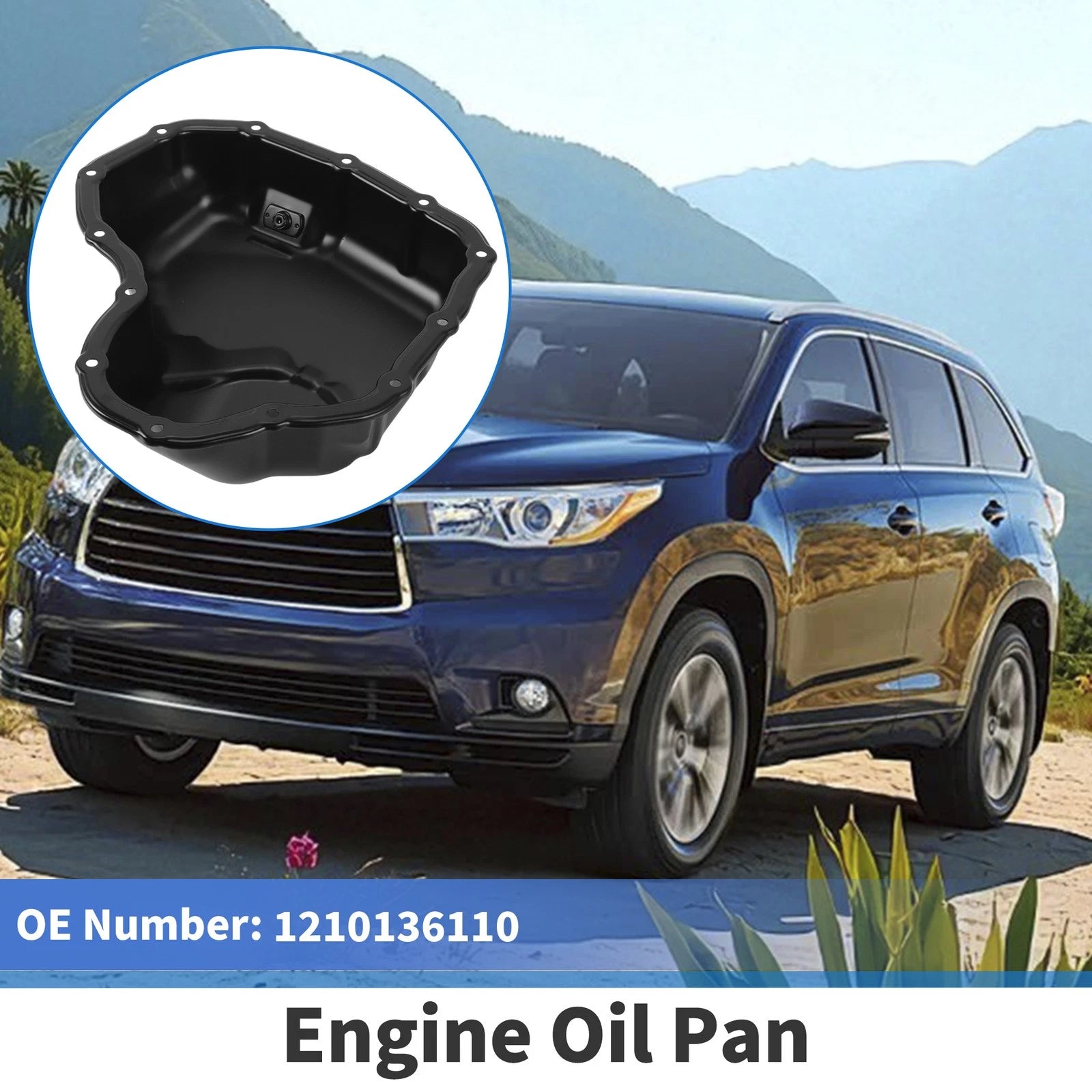 Engine Oil Pan Replacement for Toyota Highlander (2018–2021) Steel Black