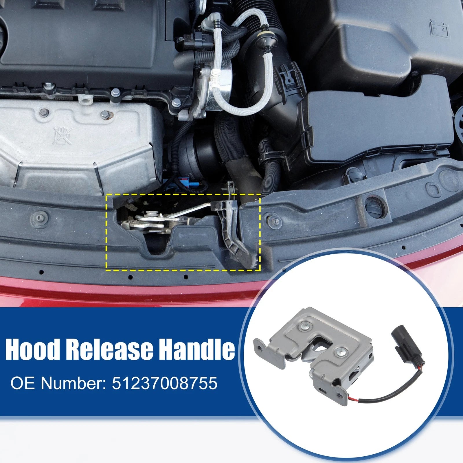 Hood Latch Lock Actuator Pair Front Replacement for BMW 5 Series (2011–2017)