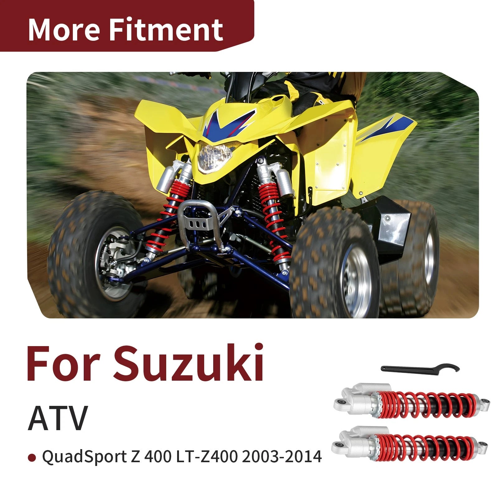 Adjustable Front Air Shocks Absorber for Suzuki Quadsport Z400 LTZ400 (2003–2014)