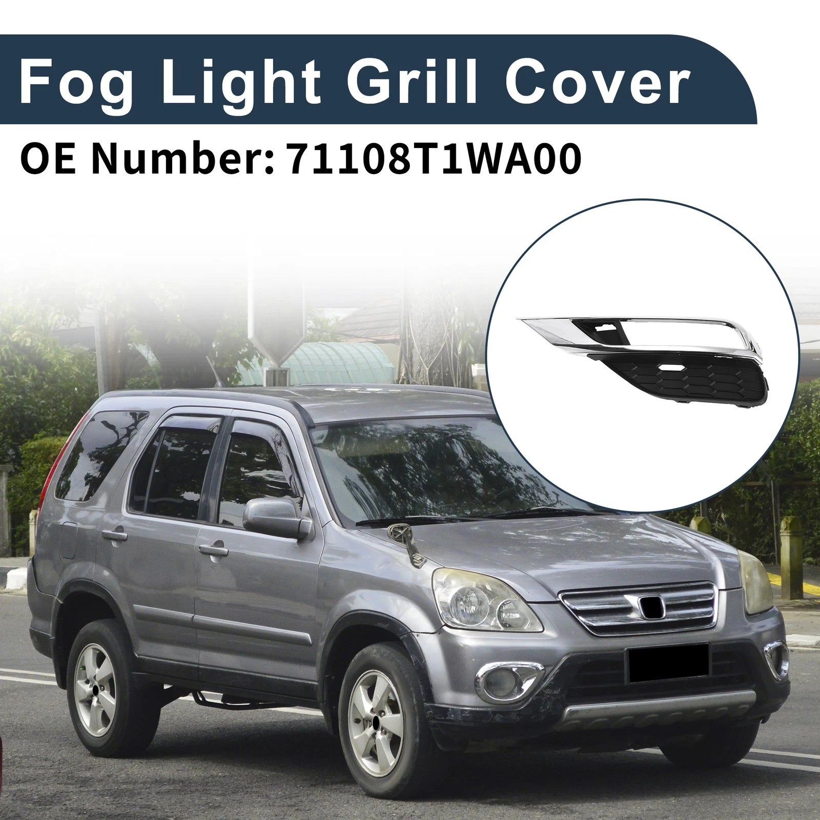 Left Front Fog Light Grill Replacement for Honda CRV (2015–2016)