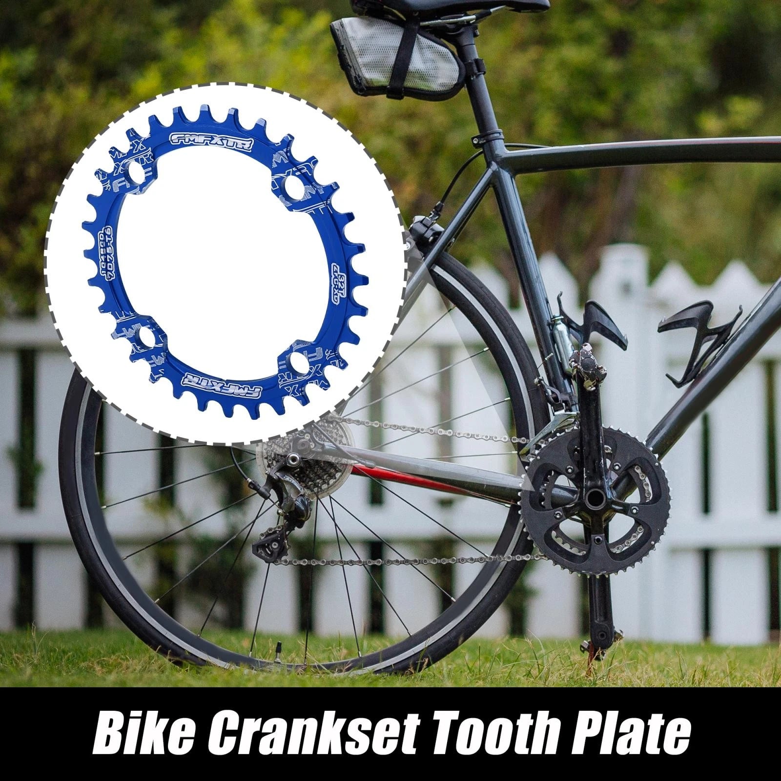 Narrow Wide Chainring 104mm 32T Replacement for Bicycle Crankset (Blue)