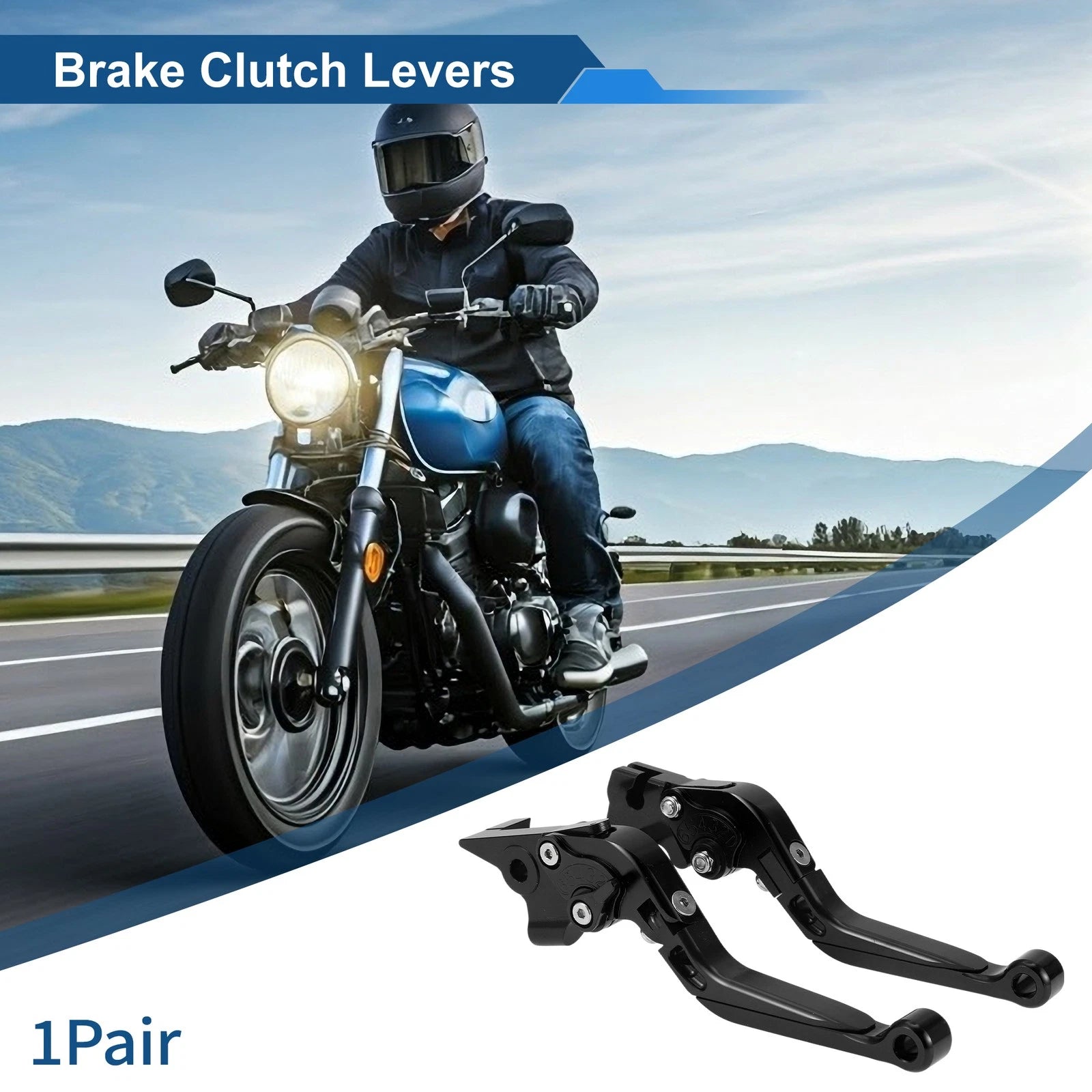 Adjustable Brake Clutch Levers for Yamaha MT-07 (2014–2022) - Solid Black, 1 Pair