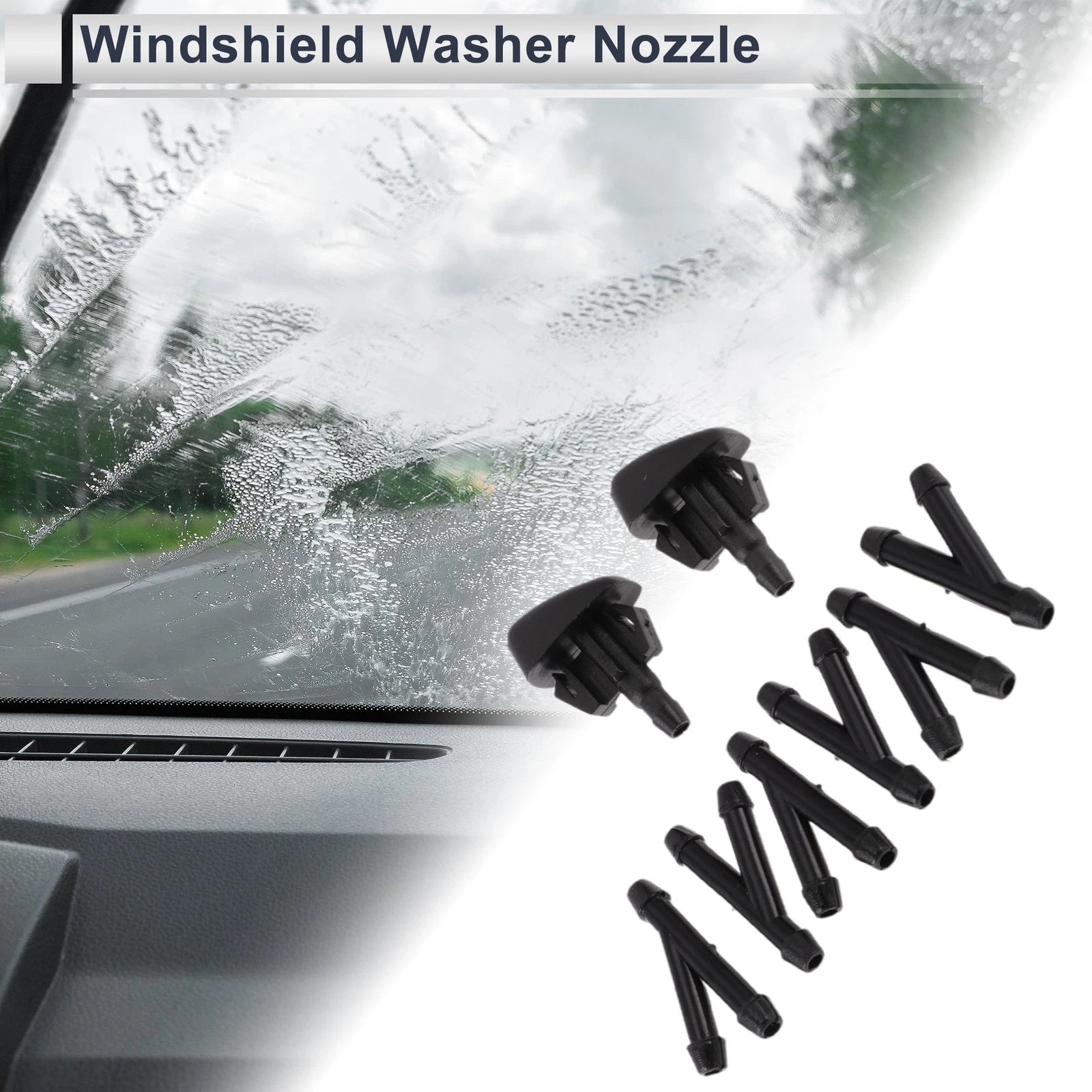 Windshield Washer Nozzle Set with 6 Hose Connectors for Mazda (2004–2021)
