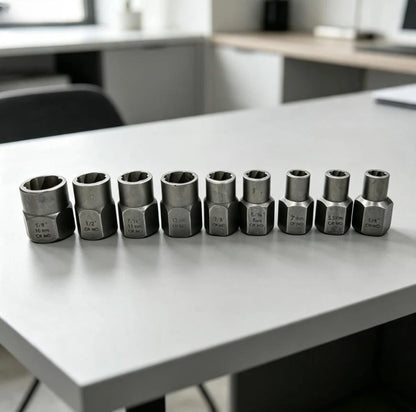 15 Piece Nut Extractor Set for Damaged Screws and Bolts