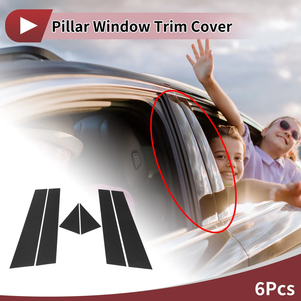 Door Pillar Window Trim Front Rear Left Right for Volkswagen Passat (2011–2019) 6 Pcs