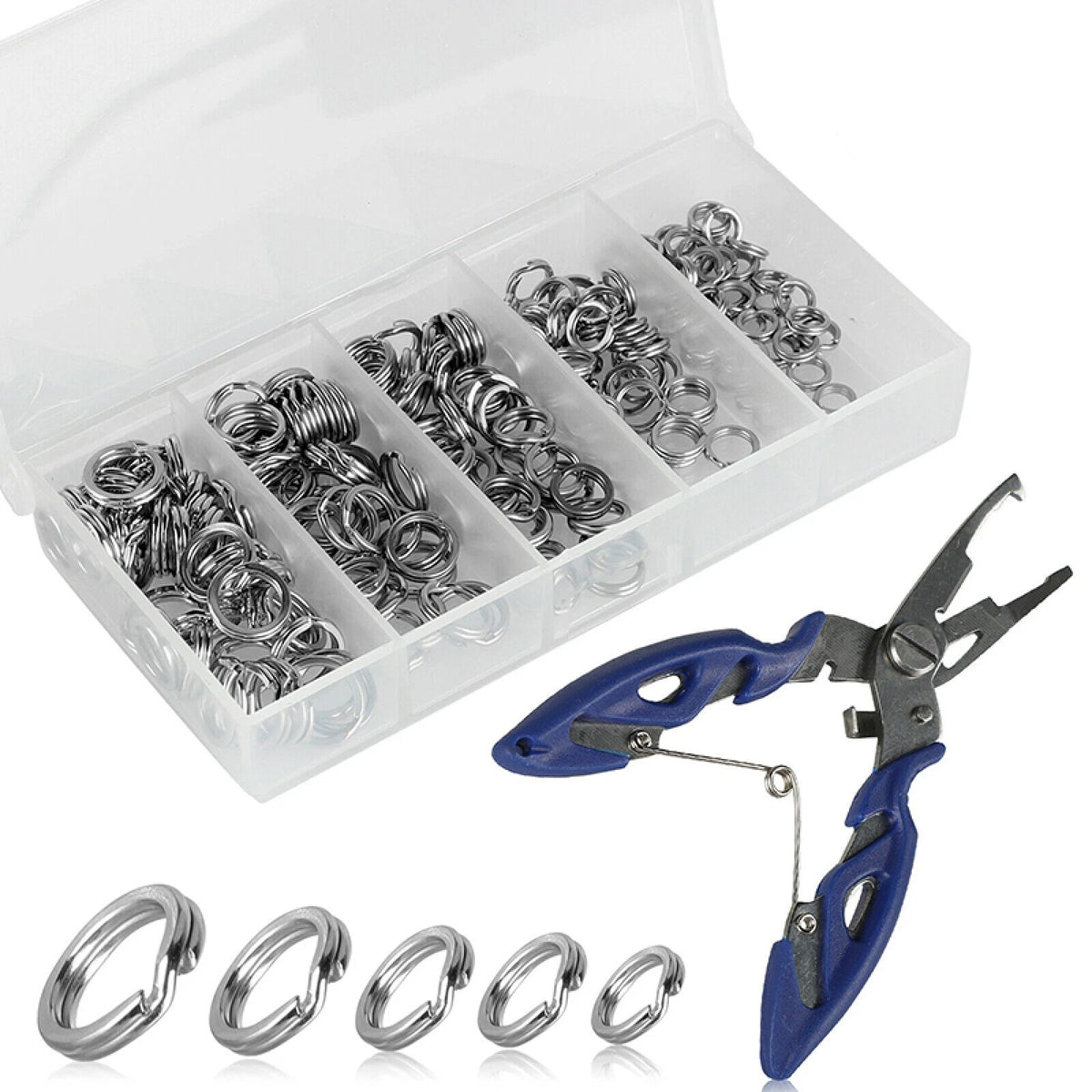 200Pcs Stainless Steel Fishing Split Rings for Assorted Lures