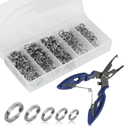 200Pcs Stainless Steel Fishing Split Rings for Assorted Lures