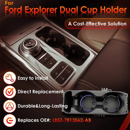 Cup Holder for Ford Explorer (2020–2025) LB5Z-7813562-BA, Wireless Charging