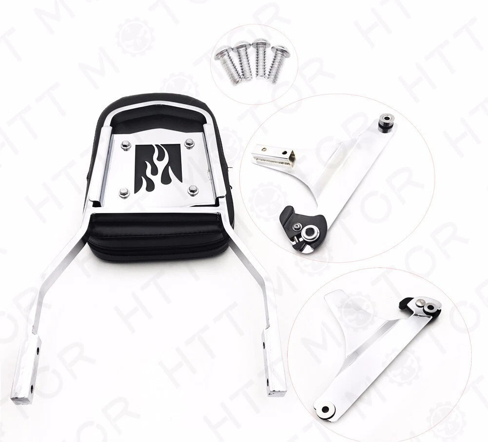 Flame Detachable Backrest Sissy Bar for Softail FLST FXST (1990–2023)