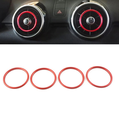 Center Console Air Condition Vent Outlet Ring Cover Trim for Audi A1 S1 (2010–2018) Red