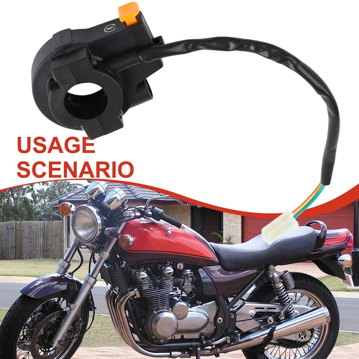 Easily Accessible 22mm Motorcycle Starter Button for Handlebars Modifications