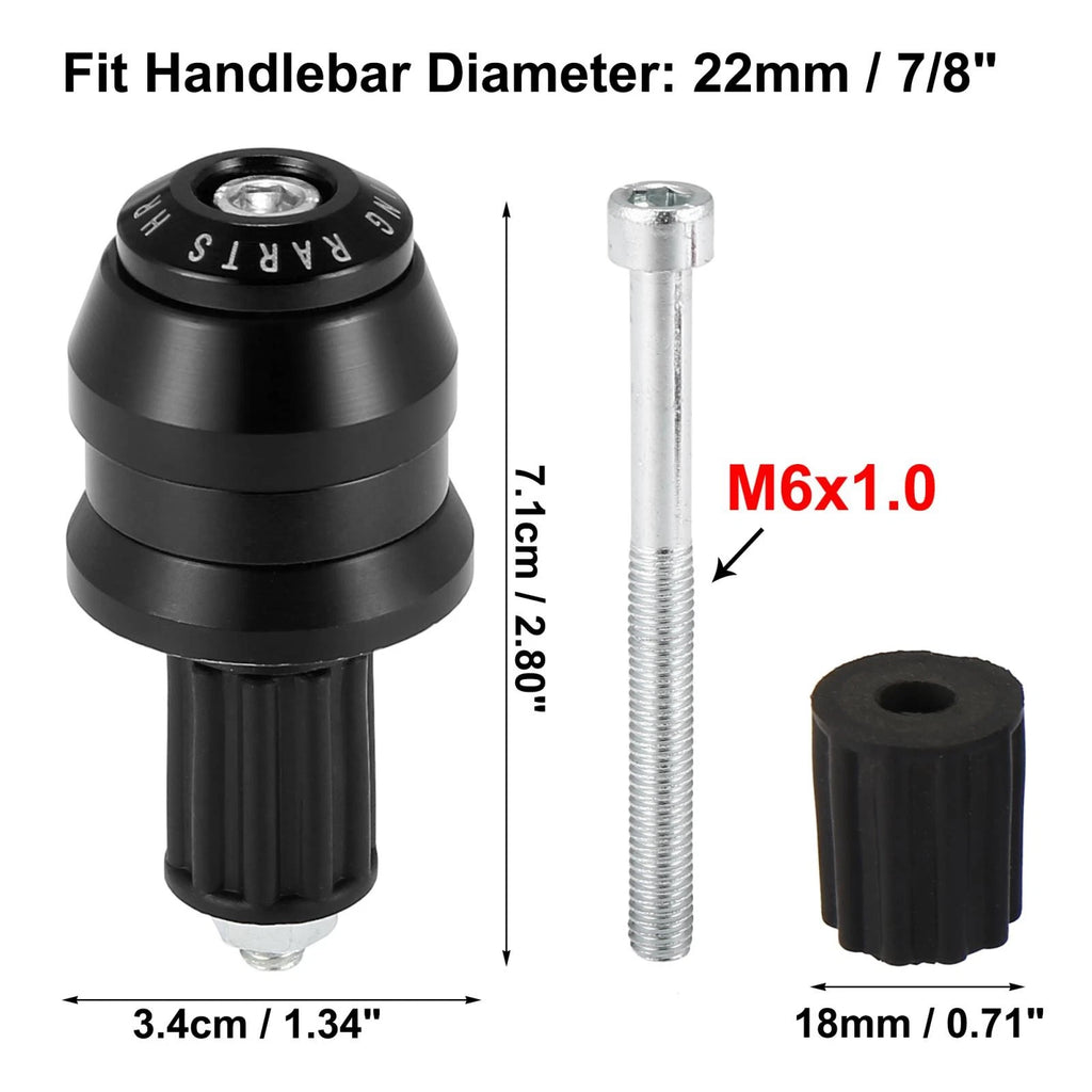 Handlebar End Plugs Pair 7/8 22mm Replacement for Motorcycle Dirt Bike (—)