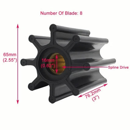 Impeller for Caterpillar Raw Sea Water Pump (Replaces Jabsco 17018-0001-P)