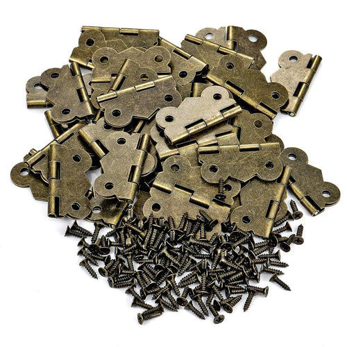 10pcs Hinges with Screws for Jewelry Chest Wine Music Box Dollhouse