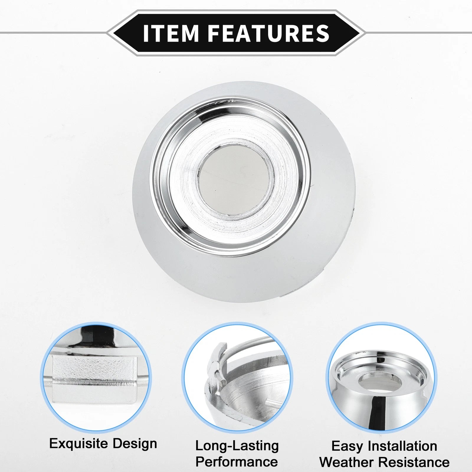 1Pc Wheel Hub Center Cap for (64 mm, Chrome)