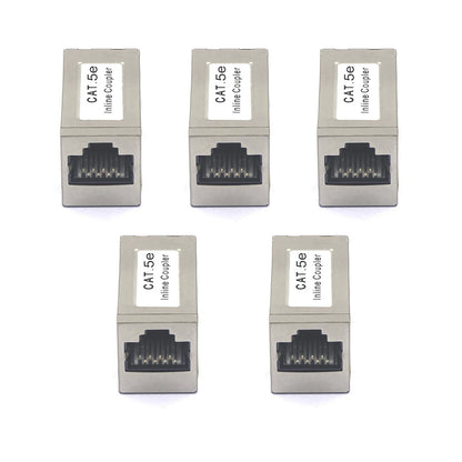 5Pcs Cat5e Inline Coupler RJ45 Female to Female Cable Extender Module