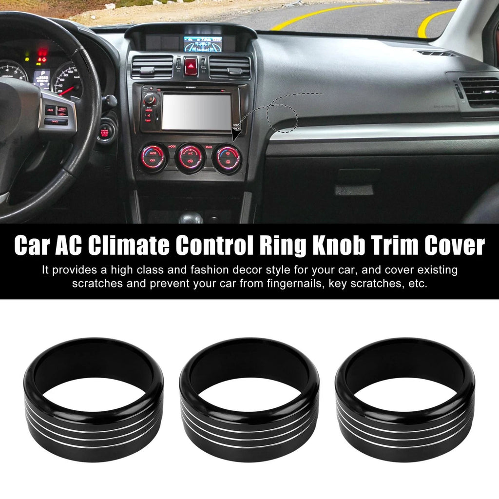 3 Pcs AC Climate Control Knob Cover for Subaru Impreza WRX STI (2008–2014)