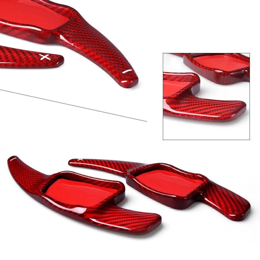 2X Red Carbon Fiber Steering Wheel Paddle Shift for Audi A4L, A5 (2013–2020)