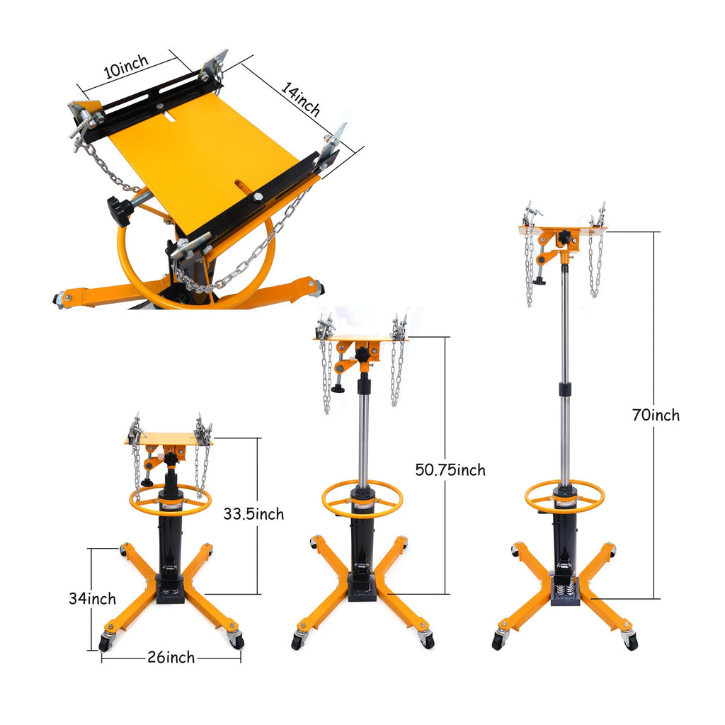 2 Stage Hydraulic Transmission Jack for Universal Use (1300lbs)