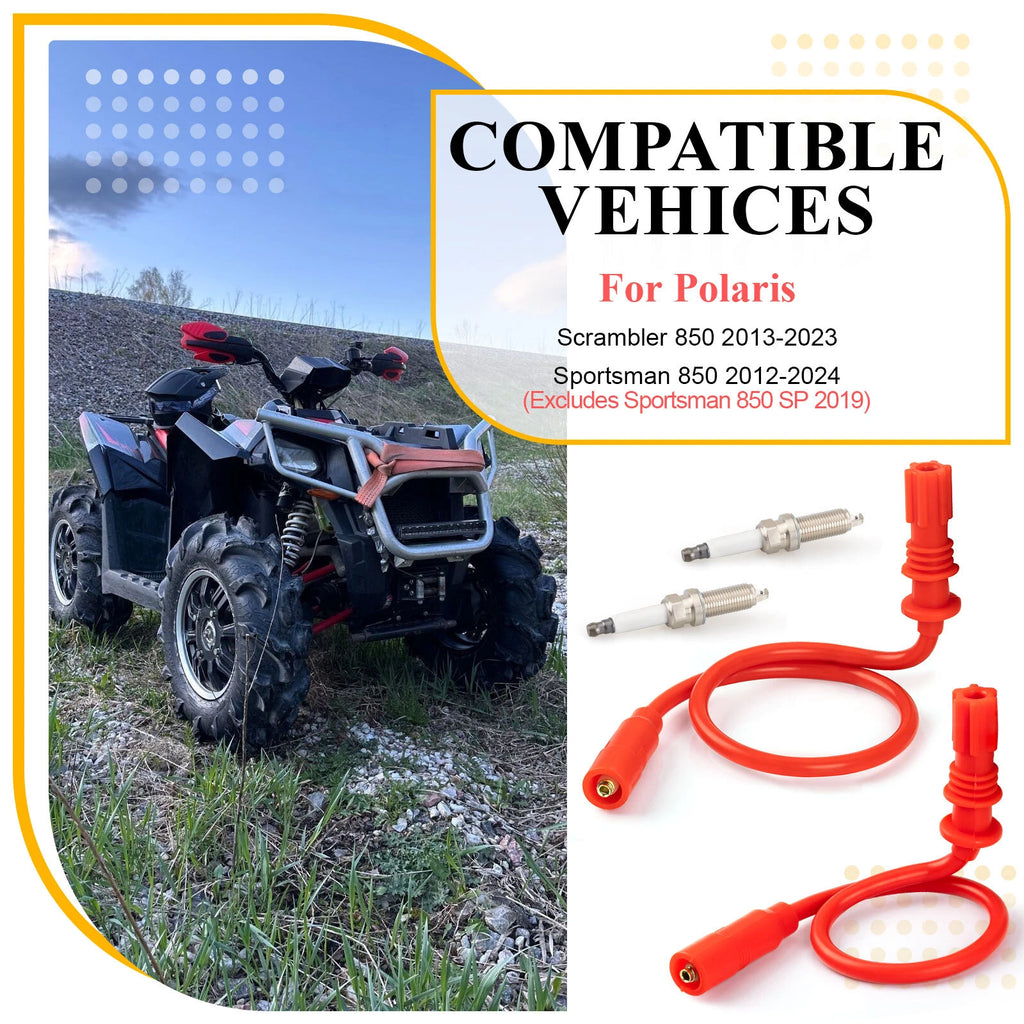 Spark Plug & Wire Cap for Polaris Scrambler Sportsman 850 (2012–2024)