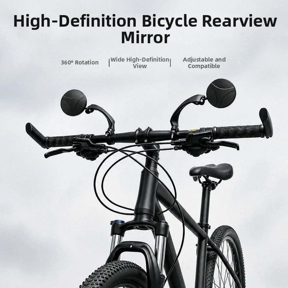 180 Degree Adjustable Bicycle Safety Mirror for 22.4mm Handlebar Diameter
