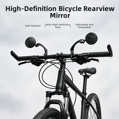 180 Degree Adjustable Bicycle Safety Mirror for 22.4mm Handlebar Diameter