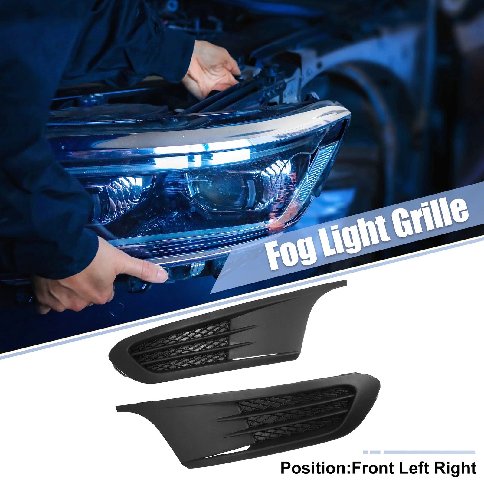 Pair Front Fog Light Grille Cover Trim for Volkswagen Jetta (2005–2015)