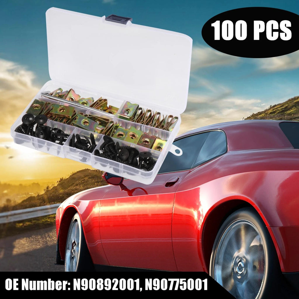 Fender Liner Splash Guard Tapping Screw Bolt U Clips for VW Audi (100pc)