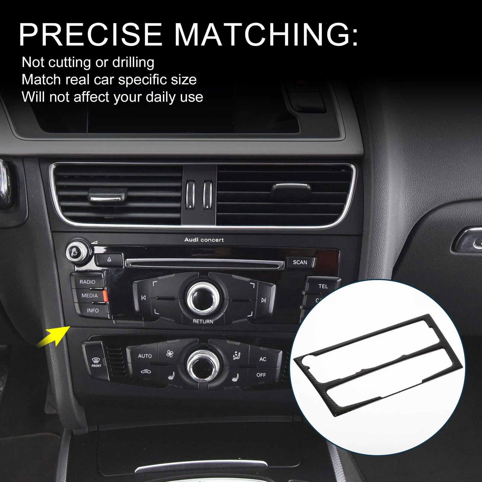 Navigation CD Panel Air Outlet Cover Trim for Audi A4 B8 A5 S5 (2009–2016)