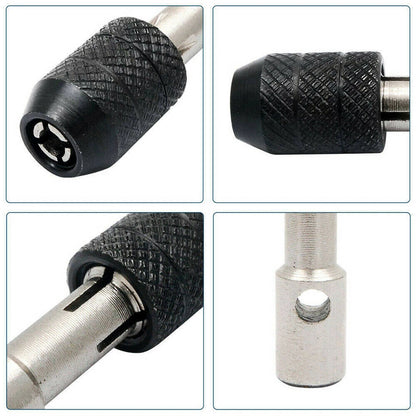 6Pcs Thread Tap & Wrench Drill Bit Set Metric M3 M4 M5 M6 M8