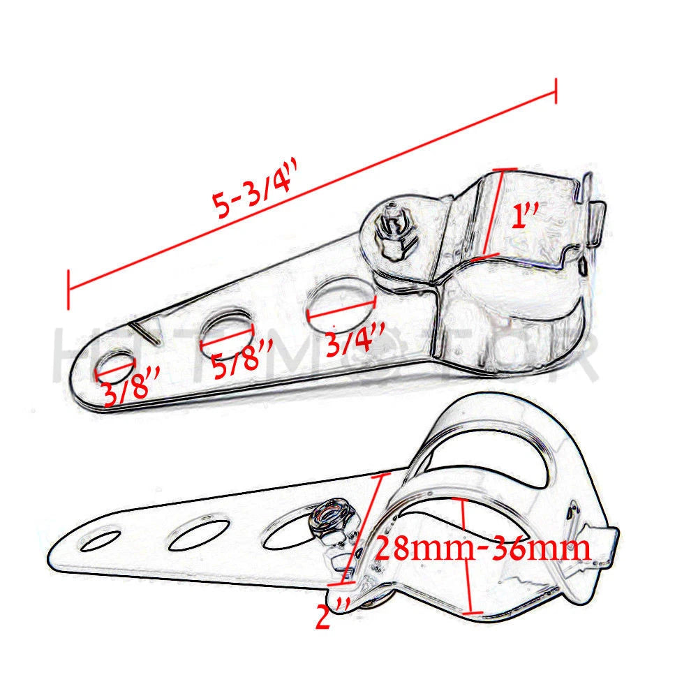 2X Headlight Brackets for Motorcycle (28mm-38mm Forks) Chrome