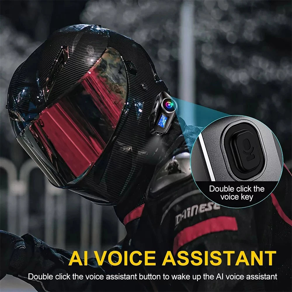 Dual-core Bluetooth Headset for Motorcycle Helmet (Waterproof, LCD Screen)
