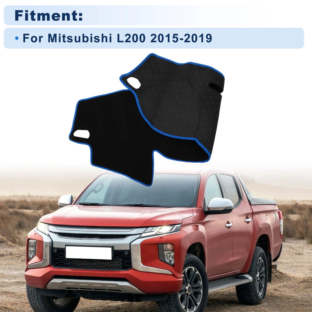 Dash Cover for Mitsubishi L200 (2015–2019) Polyester Black Blue Edge 1 Set