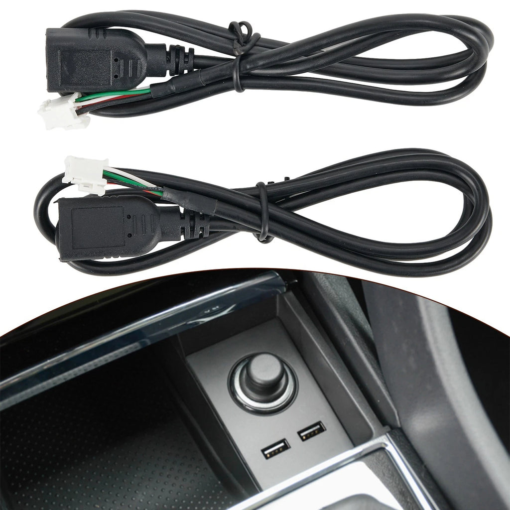 2X USB Audio Cable 4Pin + 6Pin for Android Car Radio