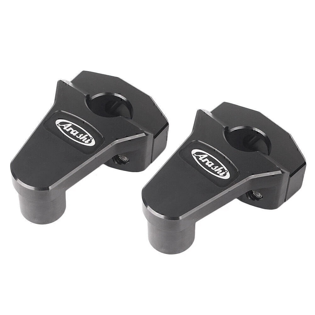 Pair 7/8" 22mm Motorcycle HandleBar Handle Fat Bar Mount Clamp Riser Black