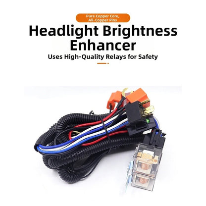 Car Headlight Wiring Harness for 12V 24V Vehicles (2010–2023)