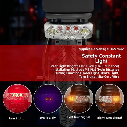 LED Taillight 6pin for Ebike (3648V)