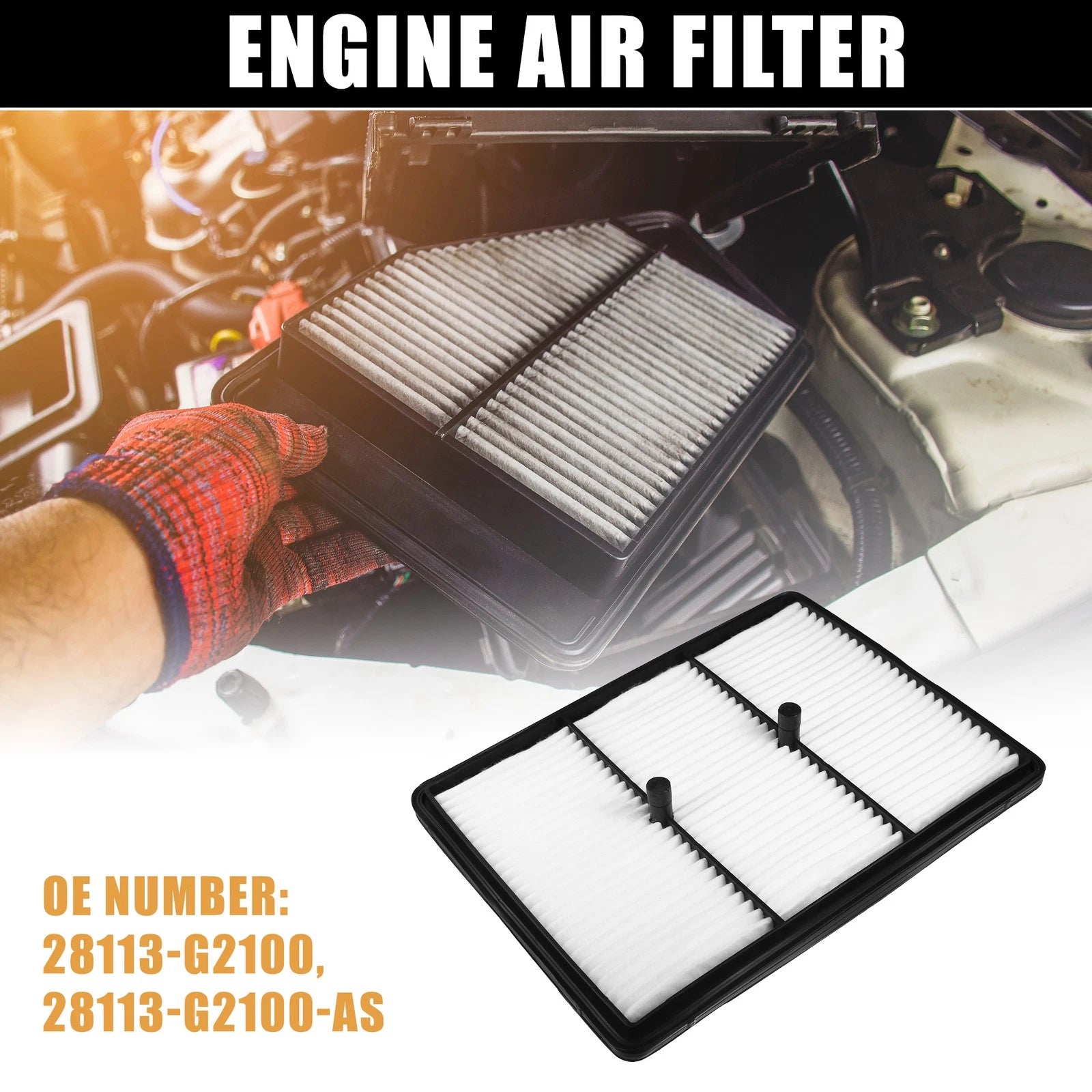 Car Engine Air Filter Replacement for Hyundai Ioniq 1.6L Hybrid (2017–2017)