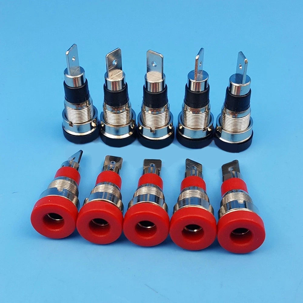 10pcs Brass 4mm Banana Female Jack Connector for Chassis Panel Mount