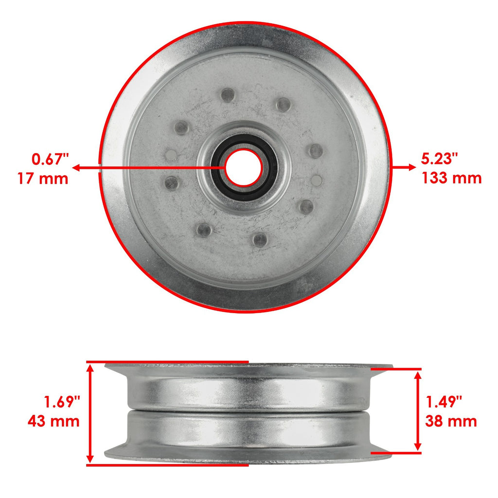 Spindle with Blade Pulley Belt Replacement for Troy-Bilt Pony 42 (2013–2017)