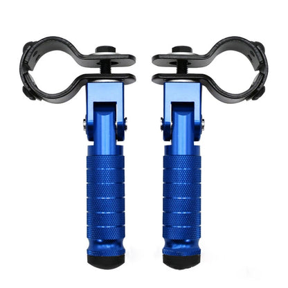 2X Blue Motorcycle Folding Rear Footpeg Kit for Universal (30mm-32mm)