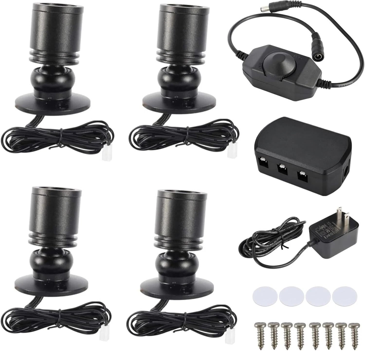 4X Dimmable 360° Angle LED Mini Spotlight for Jewelry Display Cabinet