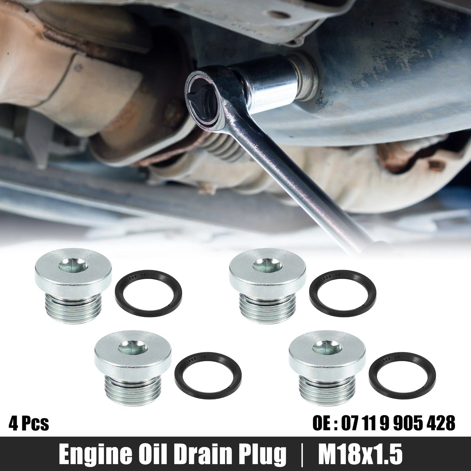 Engine Oil Drain Plug Screw Set for BMW 545i 550i (M18x1.5) (2004–2010)