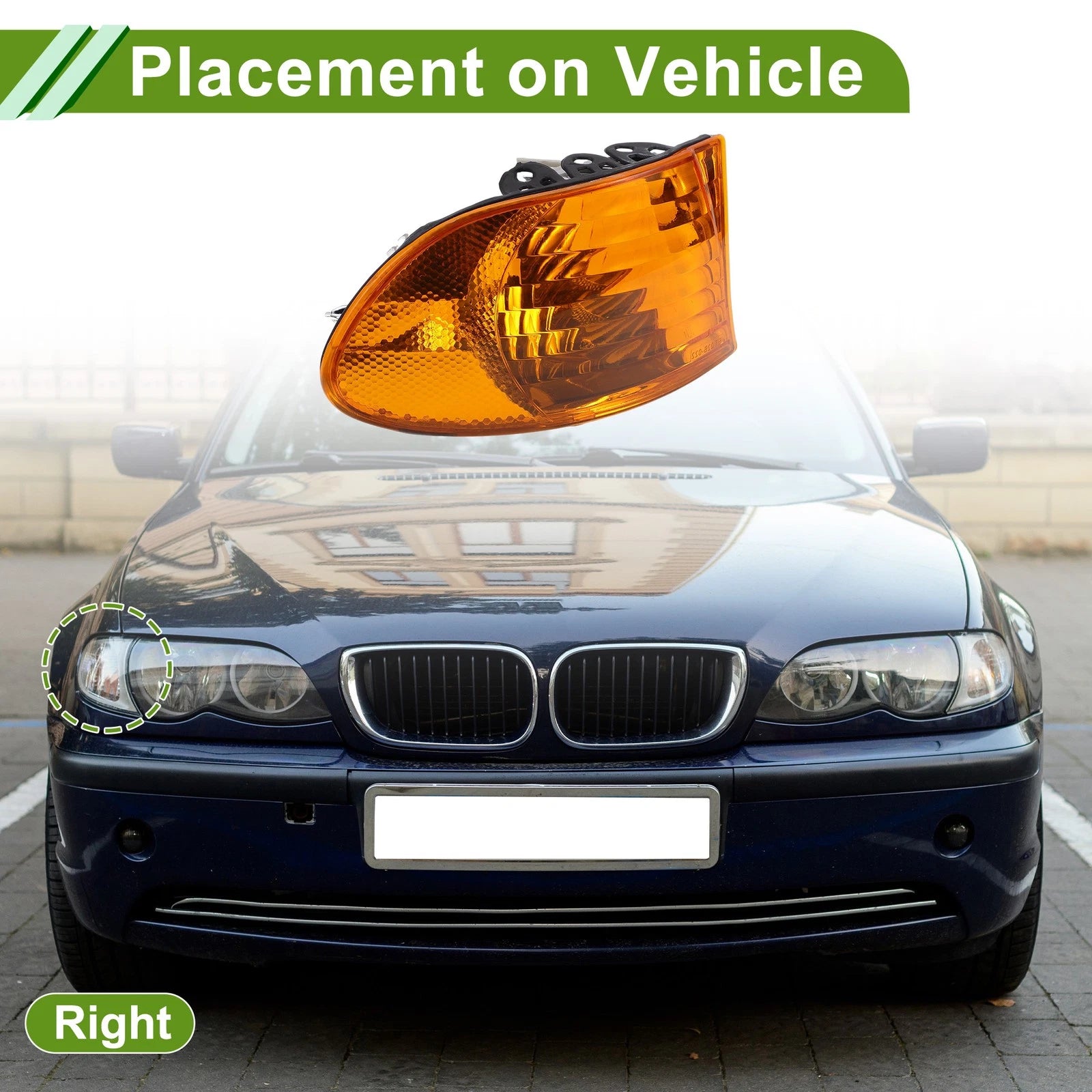 Right Corner Signal Light Cover Replacement for BMW 7 Series (1999–2001)
