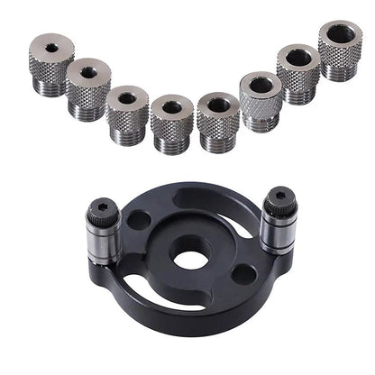 Self Centering Dowel Jig Hole Locator with 8 Drill Bushings for Woodworking