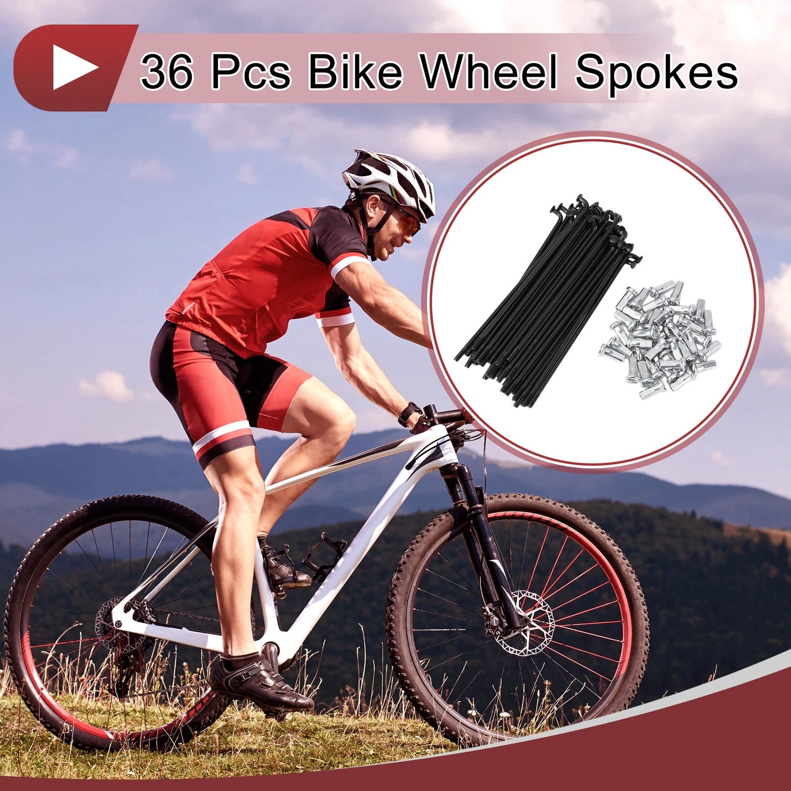 Bicycle Spokes Set 94mm Steel for 12G Wheel (1990–1990)